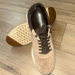 Cole Han Shoes Mens Size 10 Tan Suede Comfort Lace Up